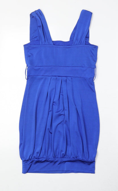 Dorothy Perkins Womens Blue Polyester A-Line Size 8 Square Neck Pullover