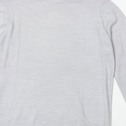 BHS Womens Grey Roll Neck Acrylic Pullover Jumper Size 14