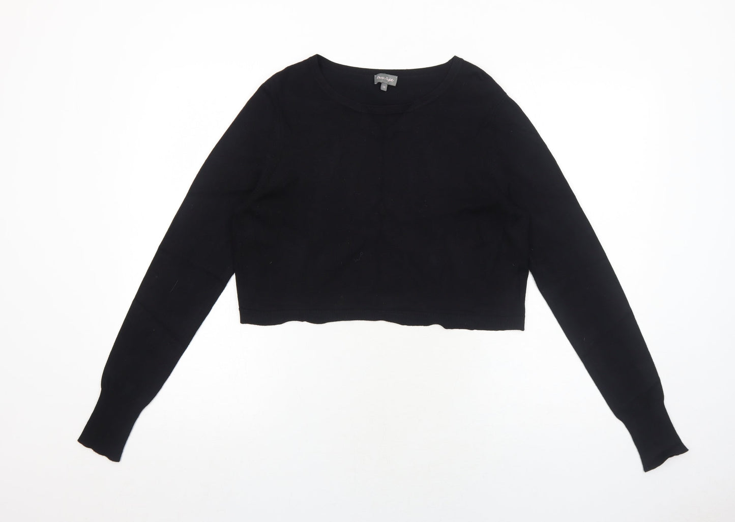 Phase Eight Womens Black Round Neck Viscose Pullover Jumper Size 14
