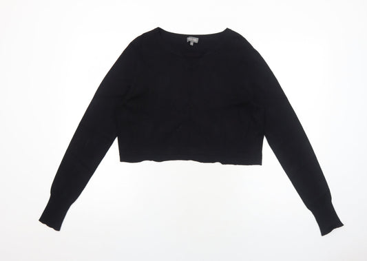 Phase Eight Womens Black Round Neck Viscose Pullover Jumper Size 14