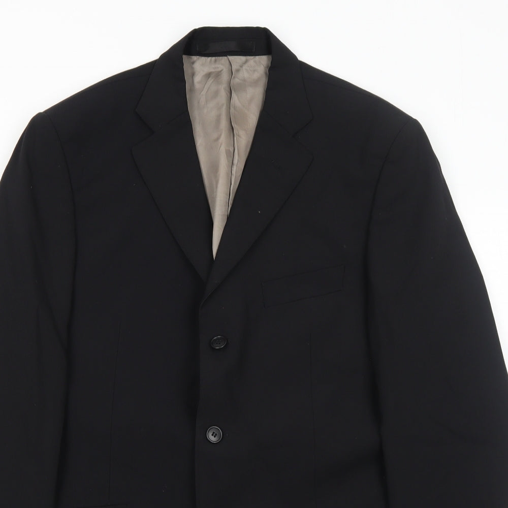 Marks and Spencer Mens Black Polyester Jacket Suit Jacket Size 40 Regular