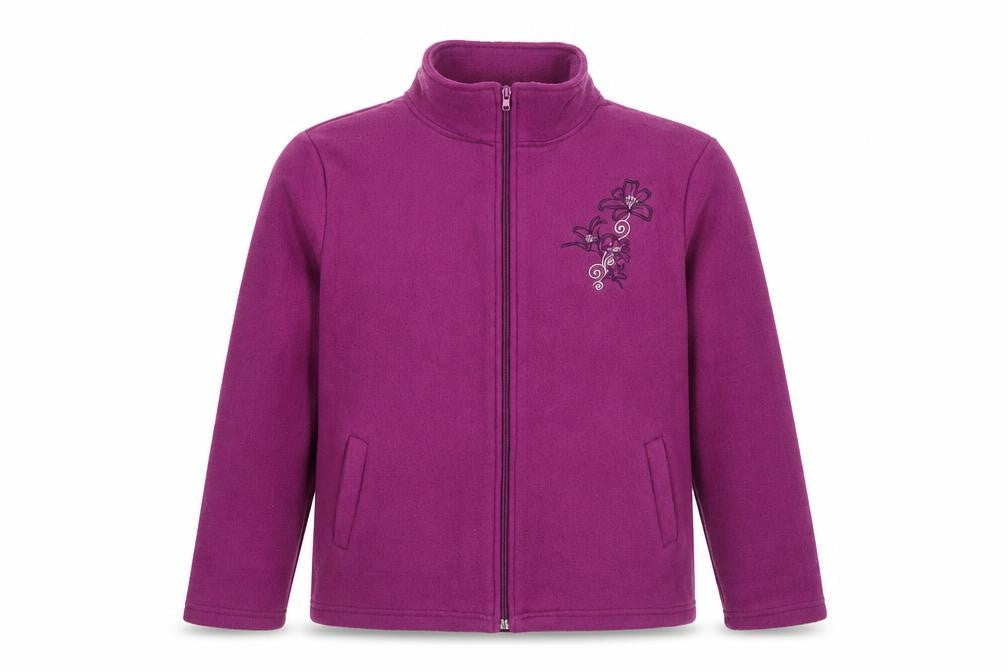 Anne De Lancay Womens Purple Jacket Size S Zip - Flower Detail