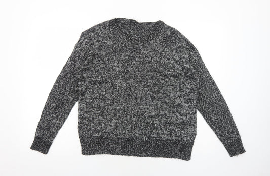 New Look Womens Black Round Neck Acrylic Pullover Jumper Size S