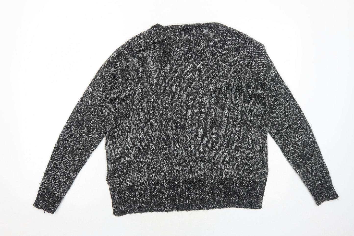 New Look Womens Black Round Neck Acrylic Pullover Jumper Size S