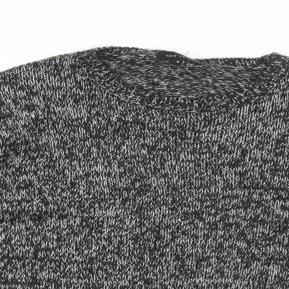 New Look Womens Black Round Neck Acrylic Pullover Jumper Size S