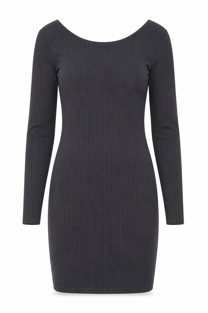 Boohoo Womens Grey Polyester Bodycon Size 10 Round Neck Pullover