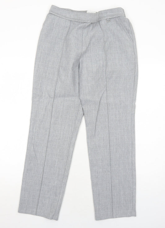 Marks and Spencer Womens Grey Polyester Trousers Size 12 Regular