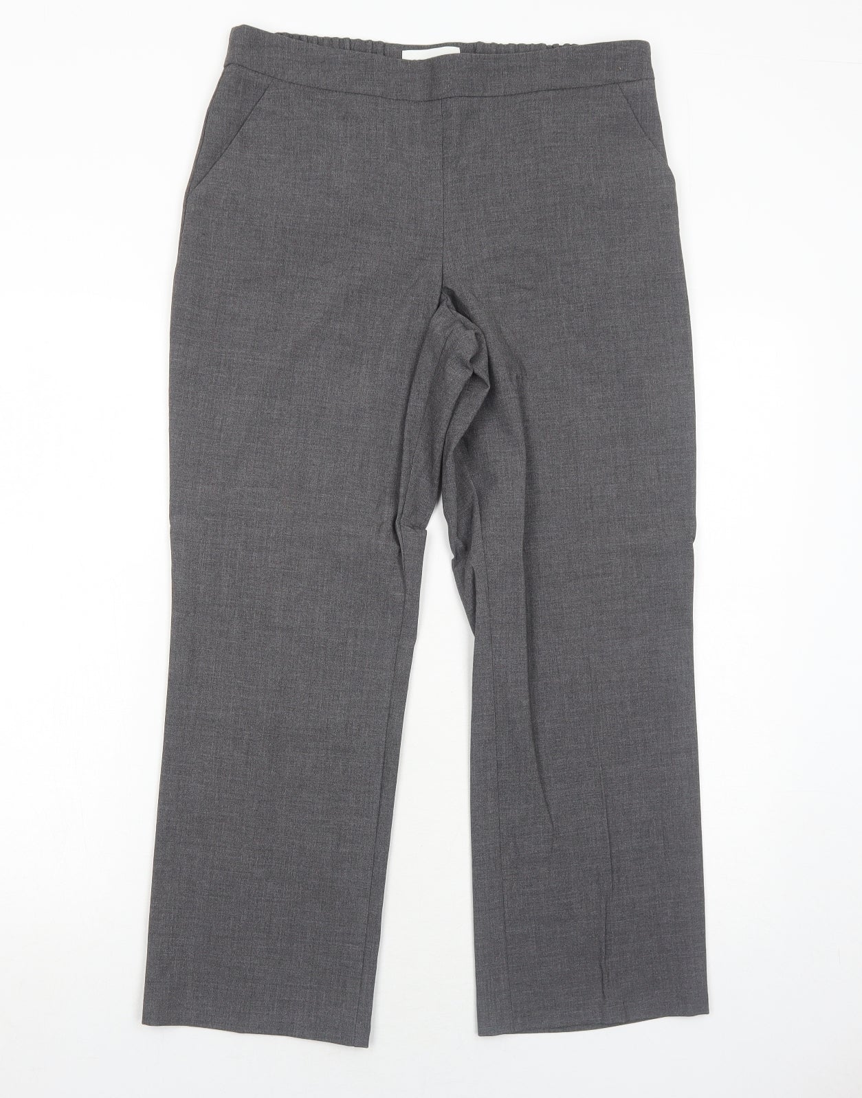 Marks and Spencer Womens Grey Polyester Trousers Size 12 Regular Zip