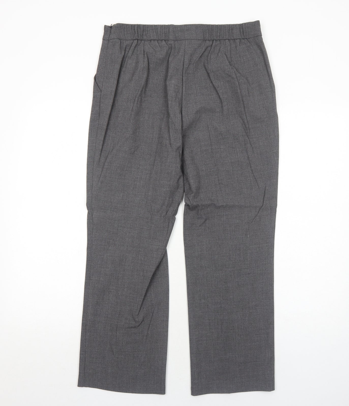 Marks and Spencer Womens Grey Polyester Trousers Size 12 Regular Zip