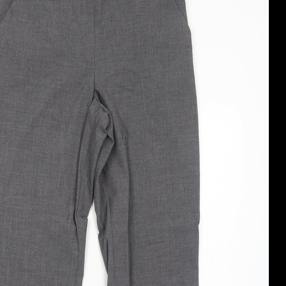 Marks and Spencer Womens Grey Polyester Trousers Size 12 Regular Zip