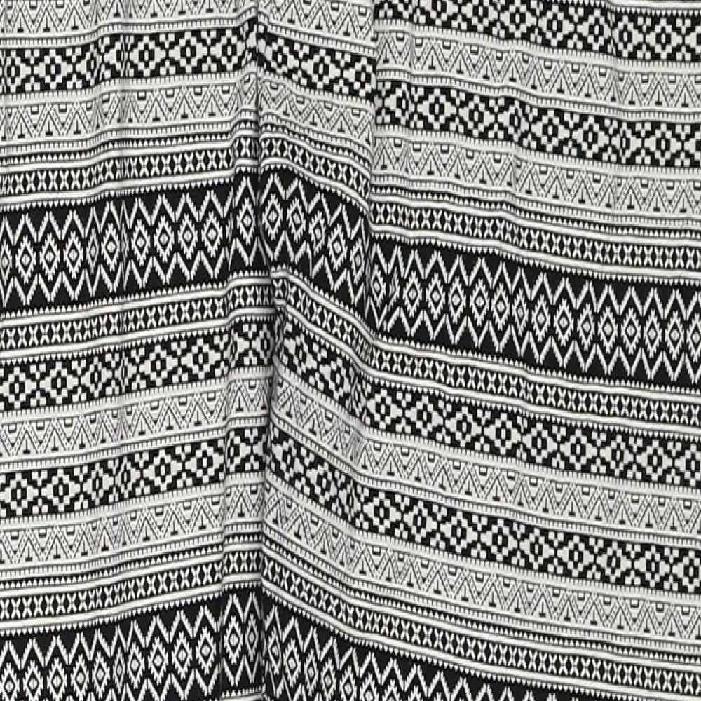 Srishti Womens Black Geometric Cotton Trousers Size M Regular Drawstring
