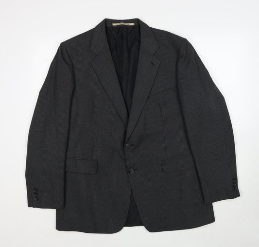 Made in Iceland Mens Grey Striped Polyimide Jacket Suit Size 44 Regular