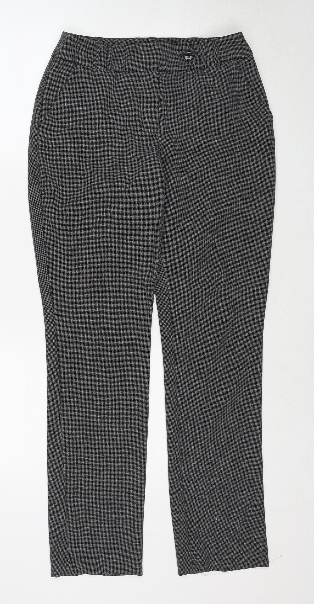 South Womens Black Polyester Trousers Size 8 Regular Zip