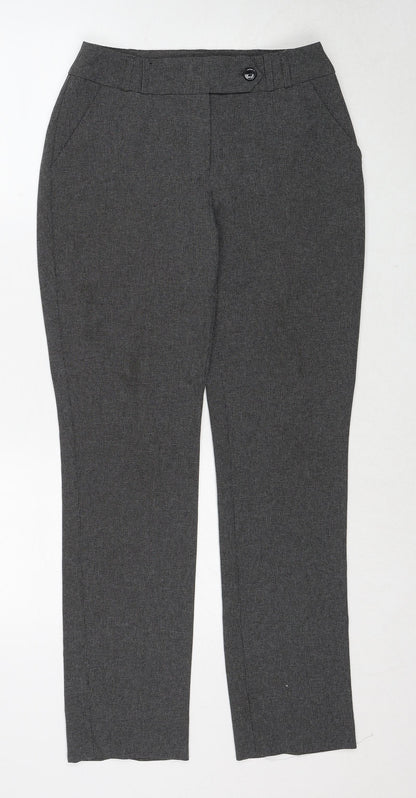 South Womens Black Polyester Trousers Size 8 Regular Zip