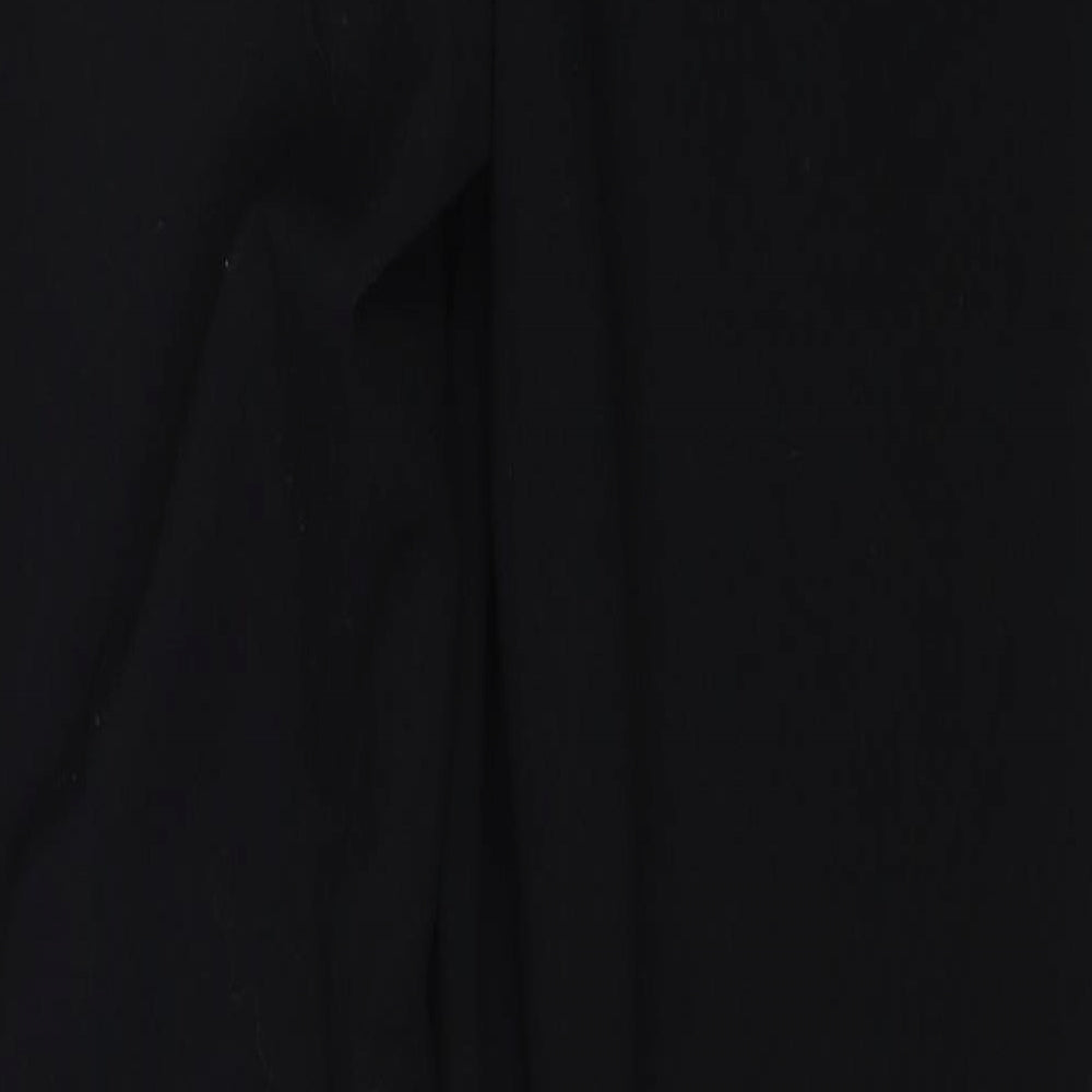 Marks and Spencer Womens Black Polyester Trousers Size 8 Regular Zip