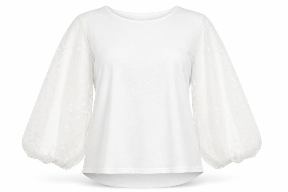 QED London Womens White Polyester Basic Blouse Size L Round Neck
