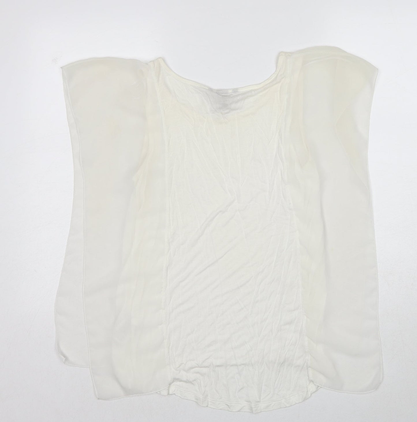 H&M Womens White Viscose Basic Blouse Size S Round Neck