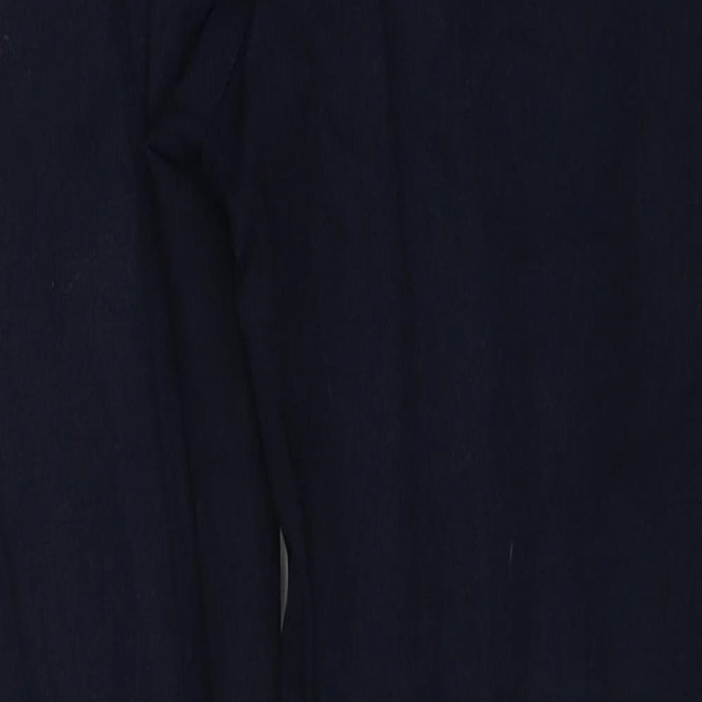 Marks and Spencer Womens Blue Viscose Trousers Size 10 Regular Zip