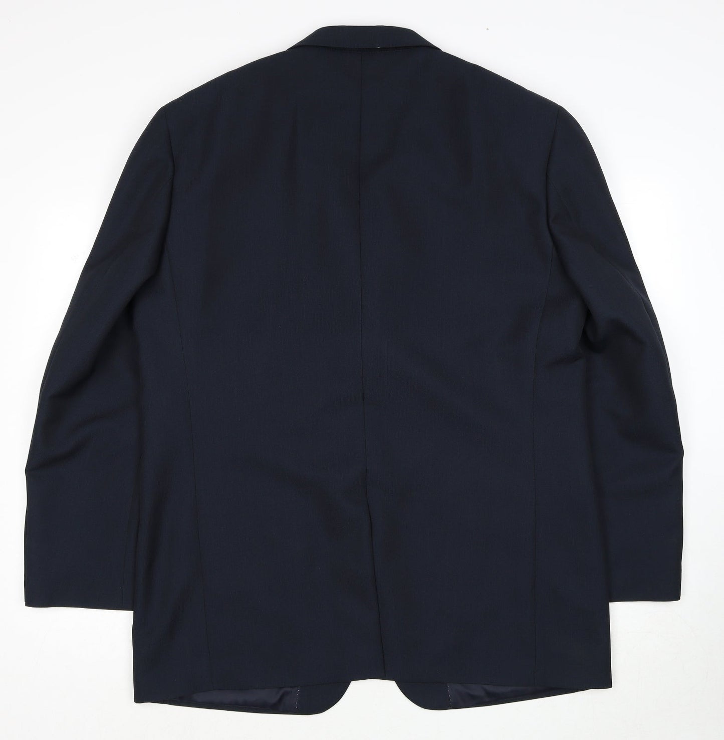 GreenWoods Mens Blue Polyester Jacket Suit Jacket Size 44 Regular