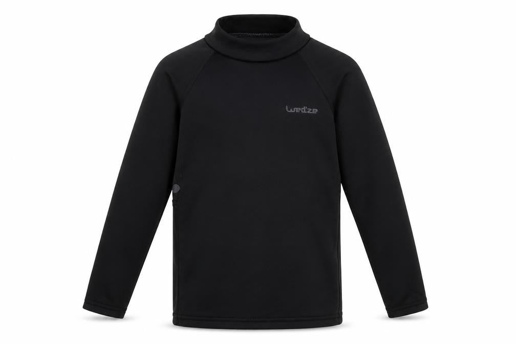DECATHLON Boys Black Polyester Pullover T-Shirt Size 4 Years Mock Neck Pullover