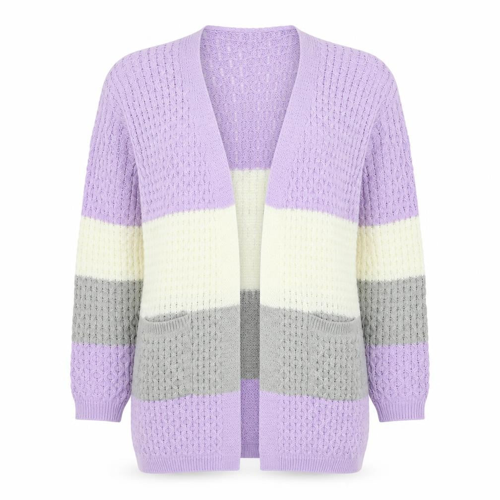PINK Womens Purple V-Neck Acrylic Cardigan Jumper Size S