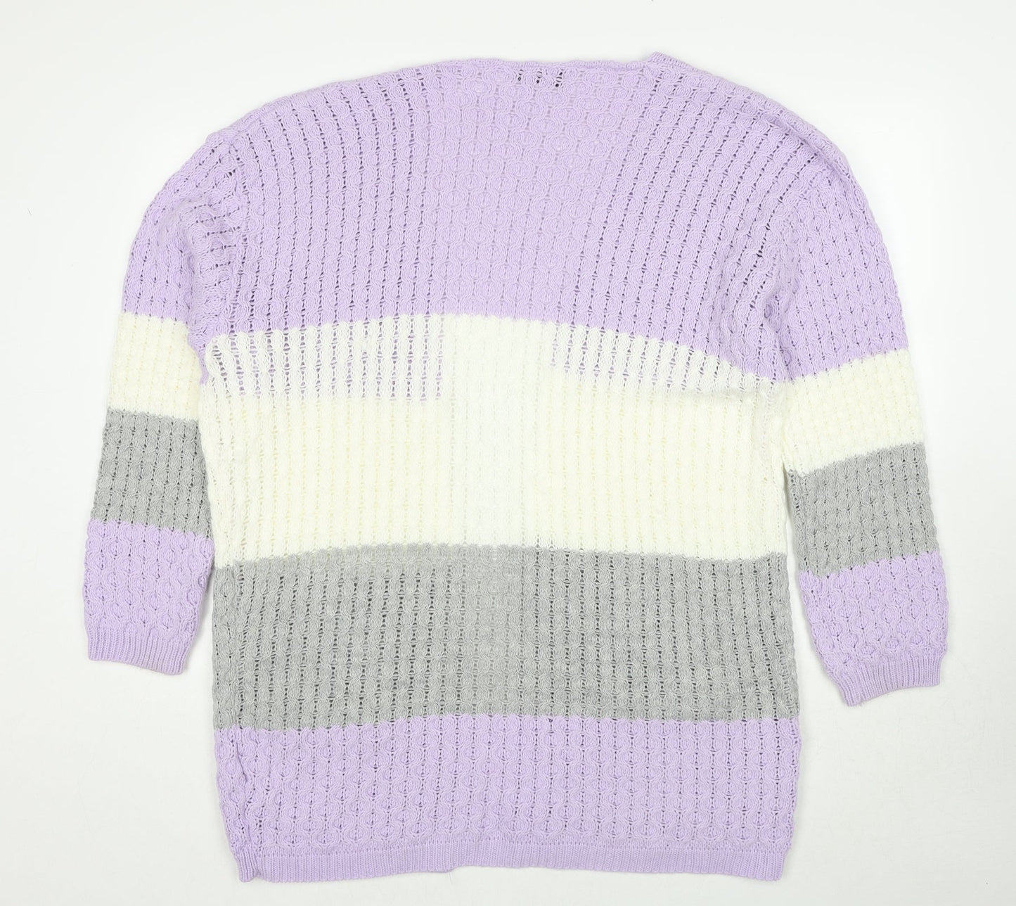 PINK Womens Purple V-Neck Acrylic Cardigan Jumper Size S
