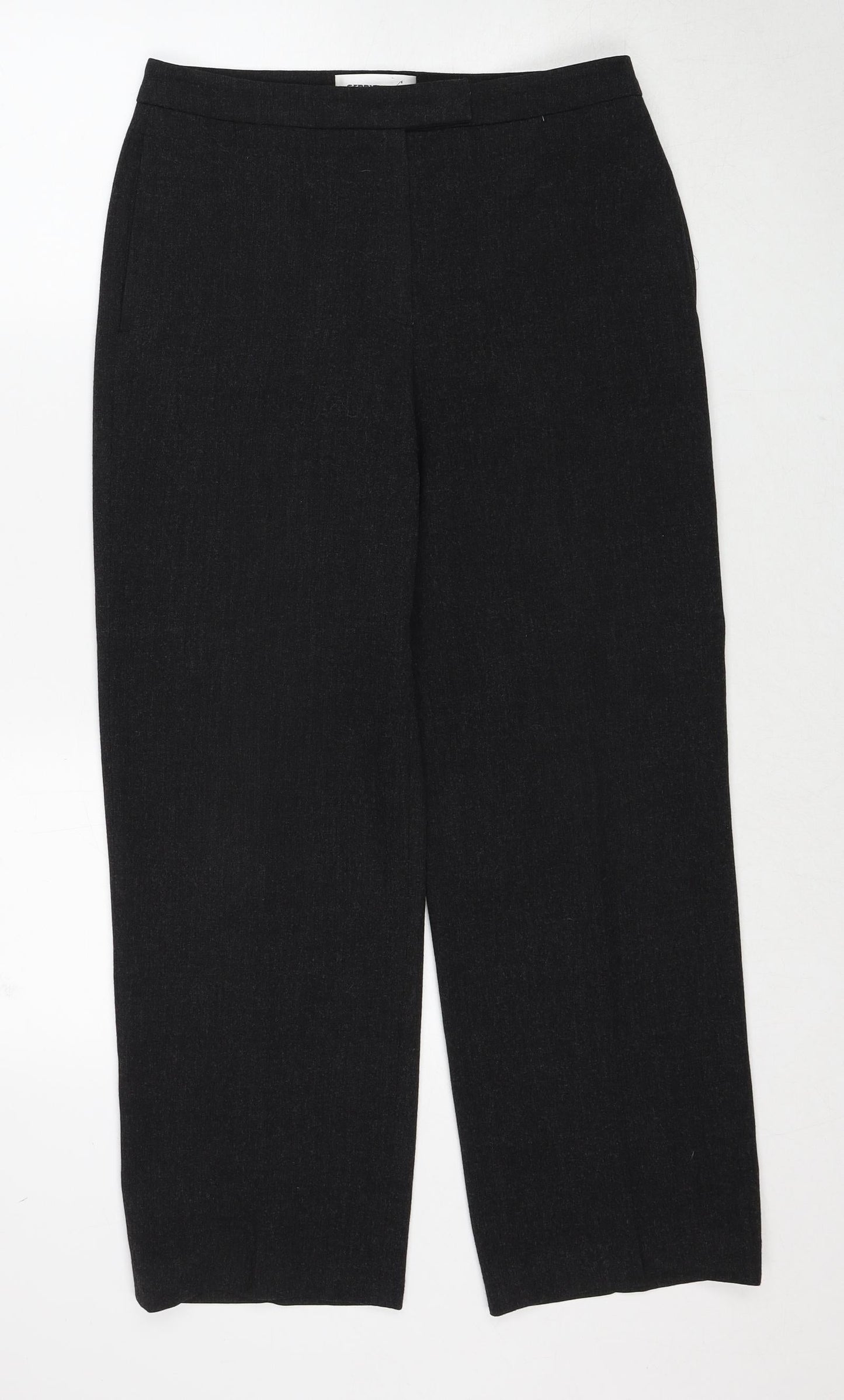 Gerry Weber Womens Black Polyester Trousers Size 12 Regular Zip