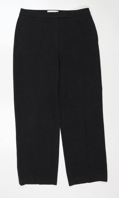 Gerry Weber Womens Black Polyester Trousers Size 12 Regular Zip