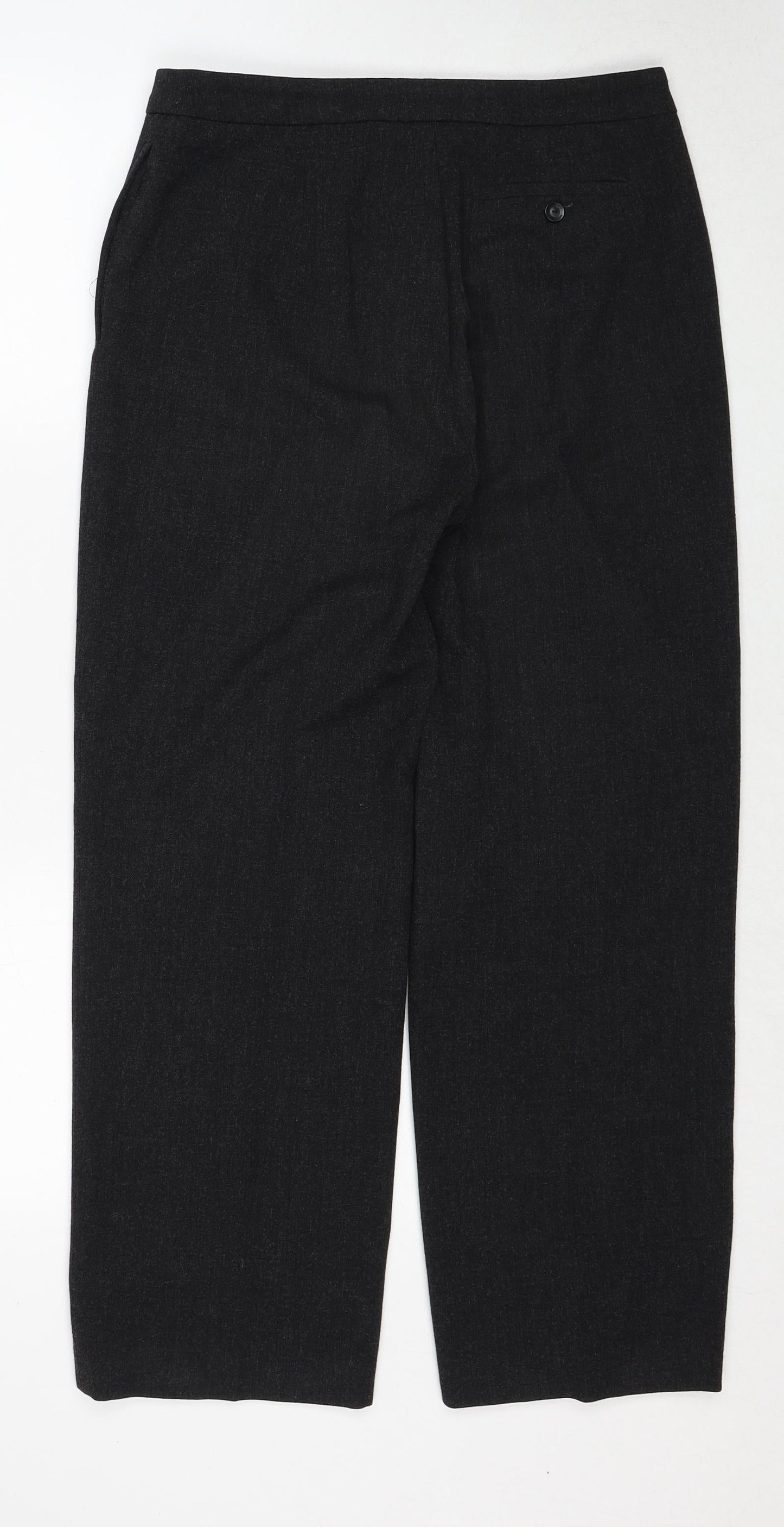 Gerry Weber Womens Black Polyester Trousers Size 12 Regular Zip