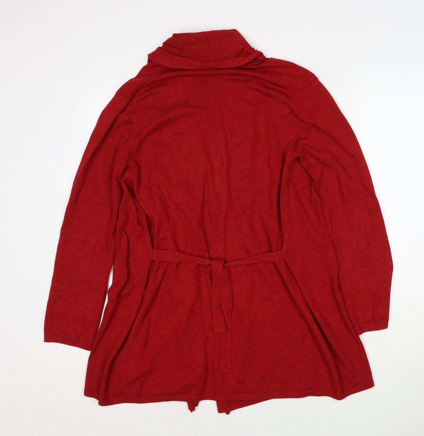 Zara Womens Red V-Neck Viscose Cardigan Jumper Size S