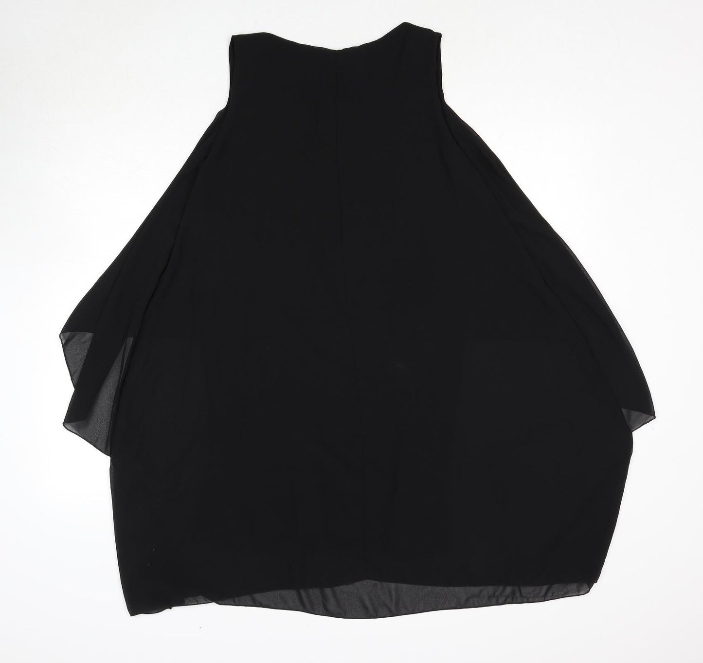 Made in Italy Womens Black Polyester Trapeze & Swing Size 10 Round Neck Pullover