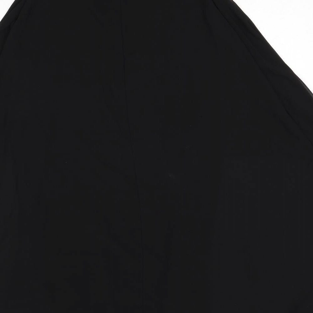 Made in Italy Womens Black Polyester Trapeze & Swing Size 10 Round Neck Pullover