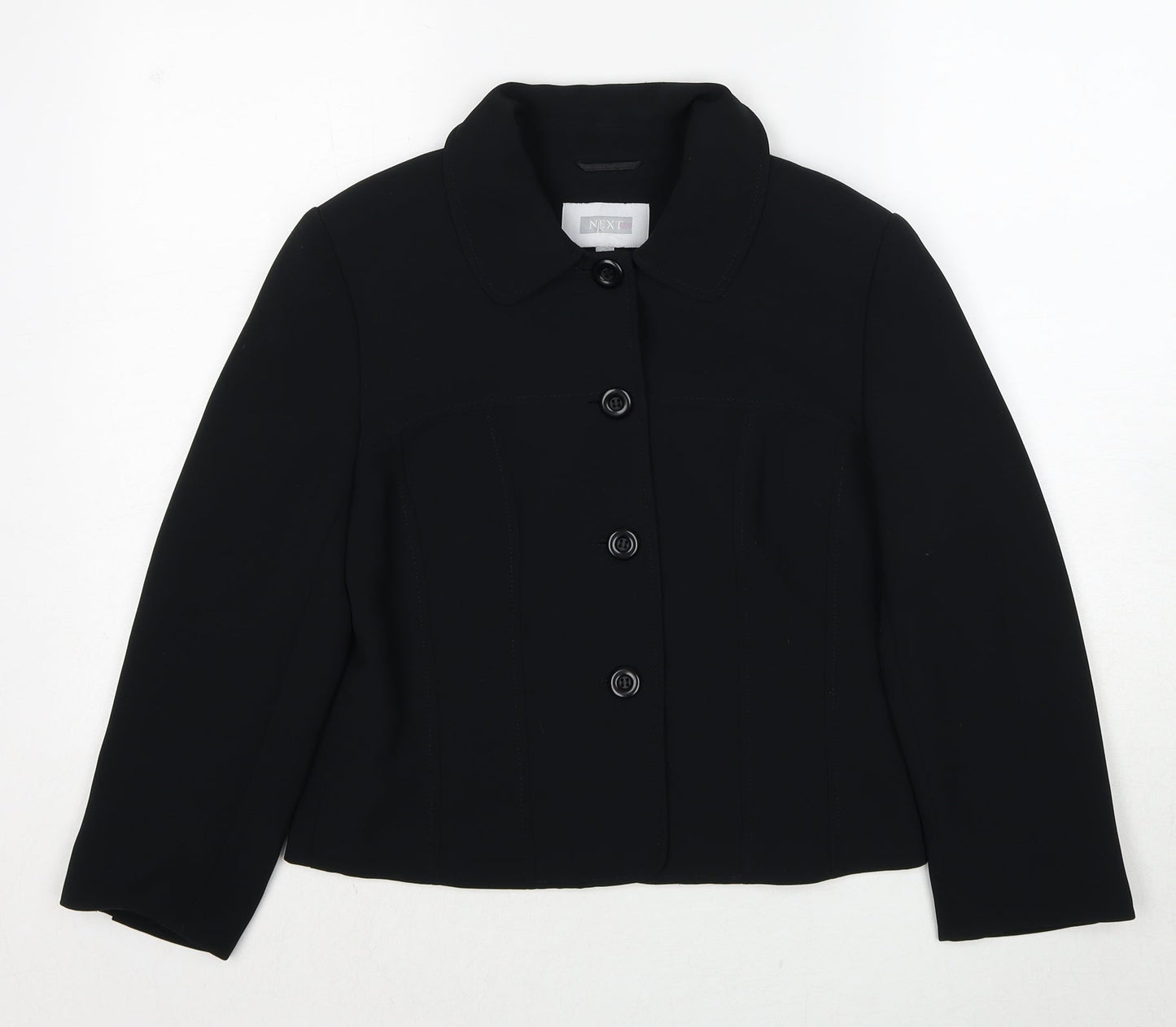 NEXT Womens Black Polyester Jacket Suit Jacket Size 10