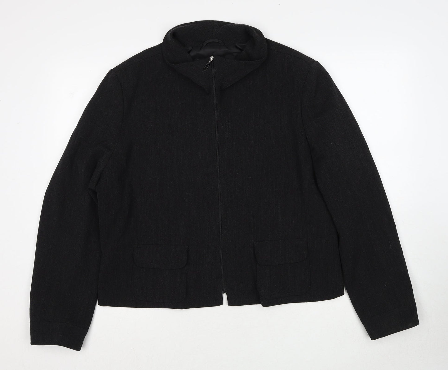 La Strada Womens Black Jacket Size 16 Zip