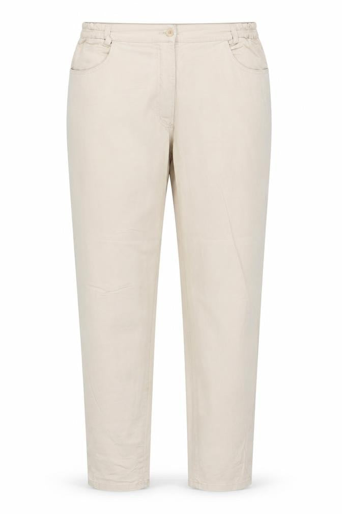 Pioneer Womens Beige Cotton Trousers Size 48 in L29 in Regular Zip