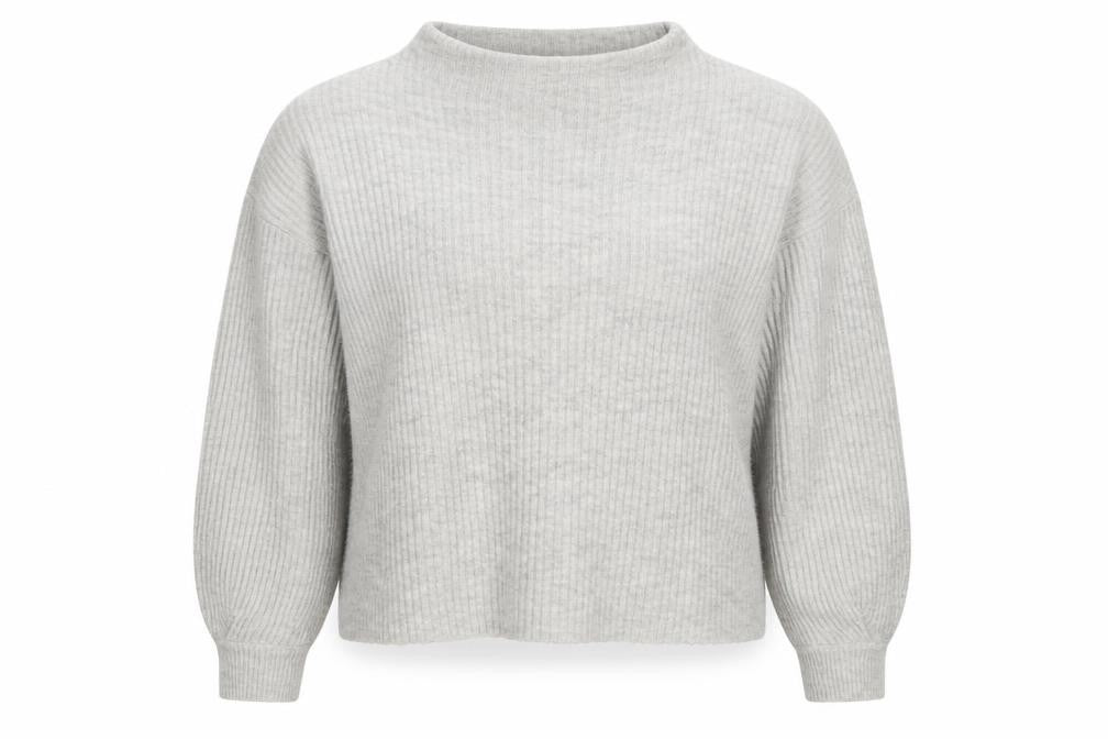New Look Womens Grey Round Neck Acrylic Pullover Jumper Size M