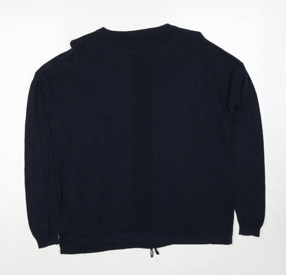 Next Womens Blue Round Neck Cotton Pullover Jumper Size 10