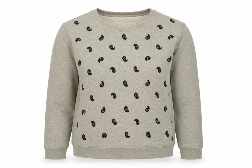 Maison Scotch Womens Beige Geometric Cotton Pullover Sweatshirt Size S Pullover