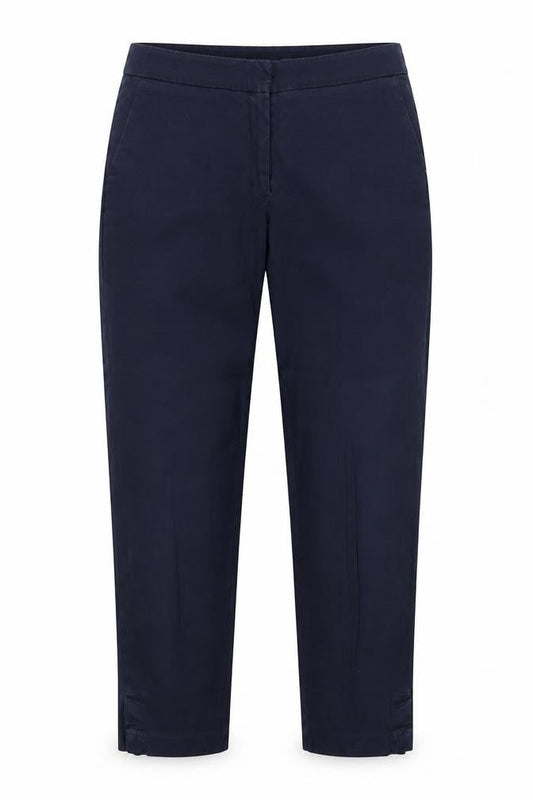 Domina Womens Blue Cotton Trousers Size 12 Regular Zip