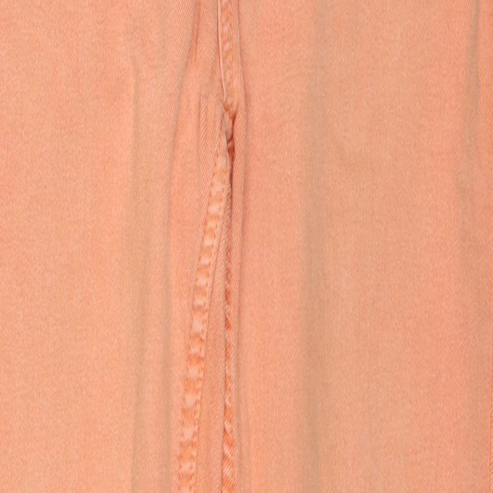 Marks and Spencer Womens Orange Cotton Skinny Jeans Size 8 Regular Zip
