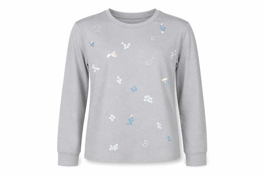 Marks and Spencer Womens Grey Cotton Pullover Sweatshirt Size 6 - Sequins