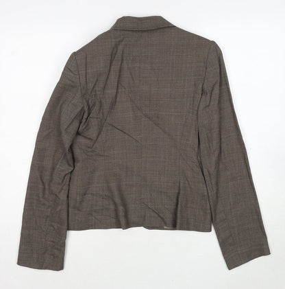 Next Womens Brown Check Wool Jacket Suit Jacket Size 6