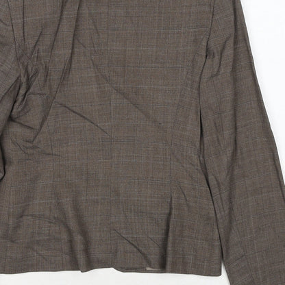 Next Womens Brown Check Wool Jacket Suit Jacket Size 6