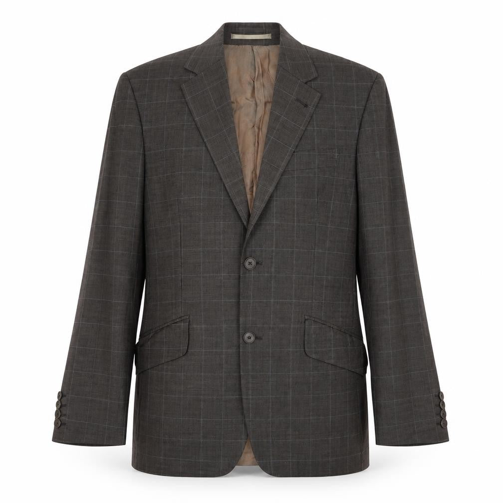 NEXT Mens Brown Check Wool Jacket Blazer Size 38 Regular