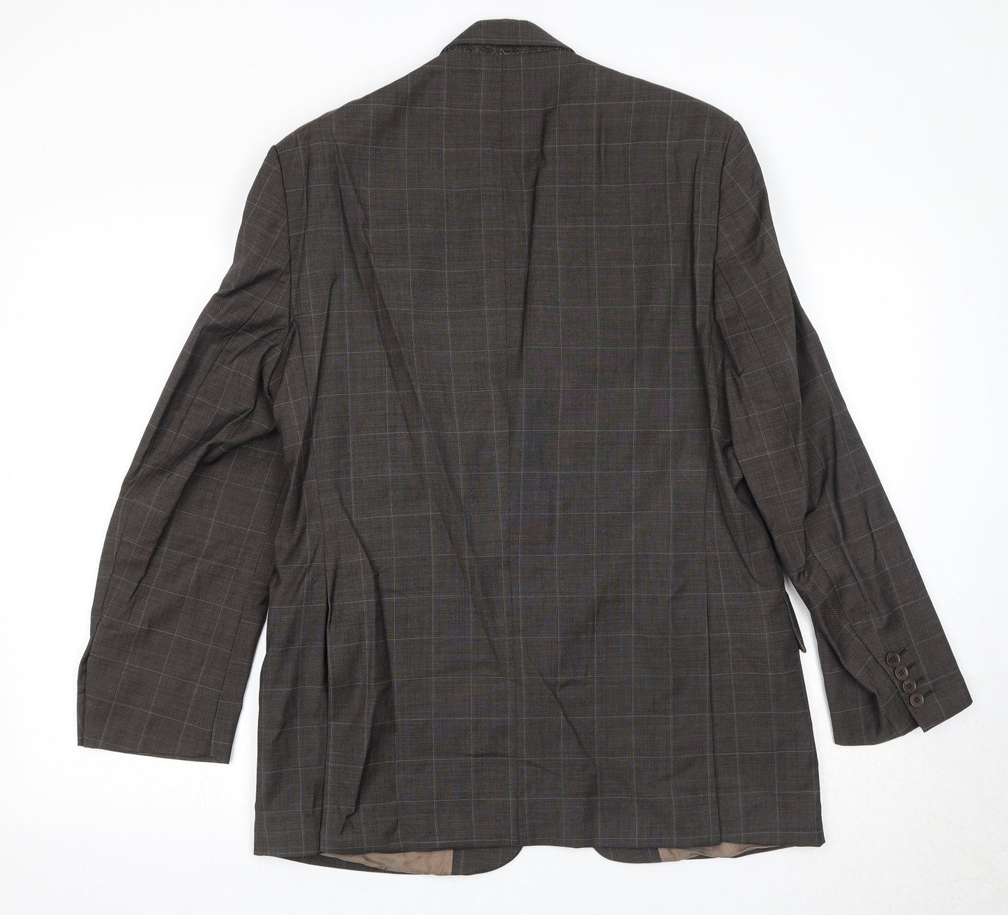 NEXT Mens Brown Check Wool Jacket Blazer Size 38 Regular
