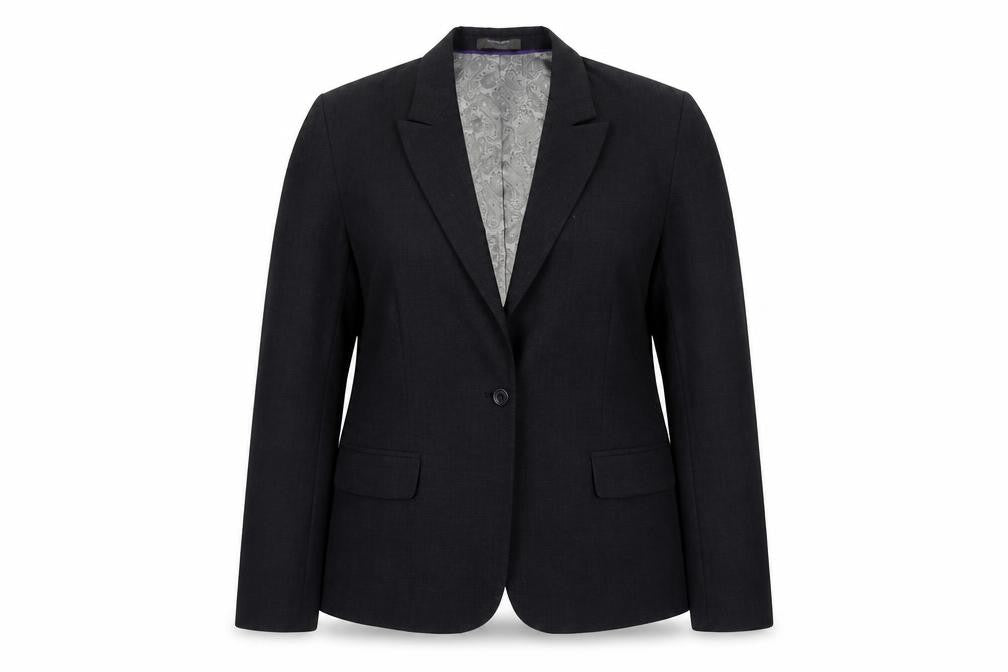 Simon Jersey Womens Grey Polyester Jacket Suit Jacket Size 16 Button