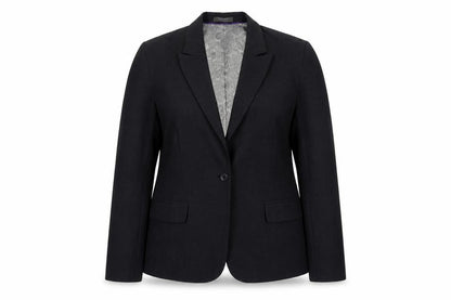 Simon Jersey Womens Grey Polyester Jacket Suit Jacket Size 16 Button