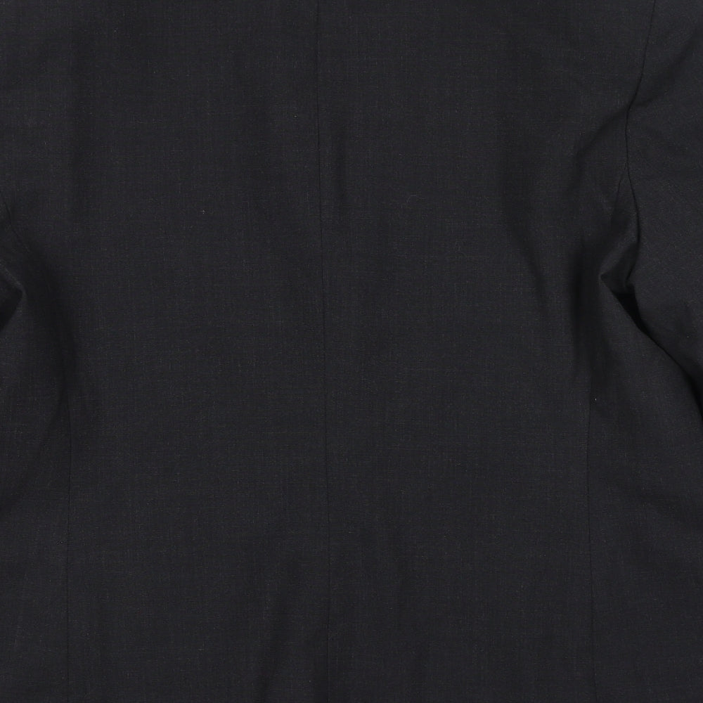 Simon Jersey Womens Grey Polyester Jacket Suit Jacket Size 16 Button