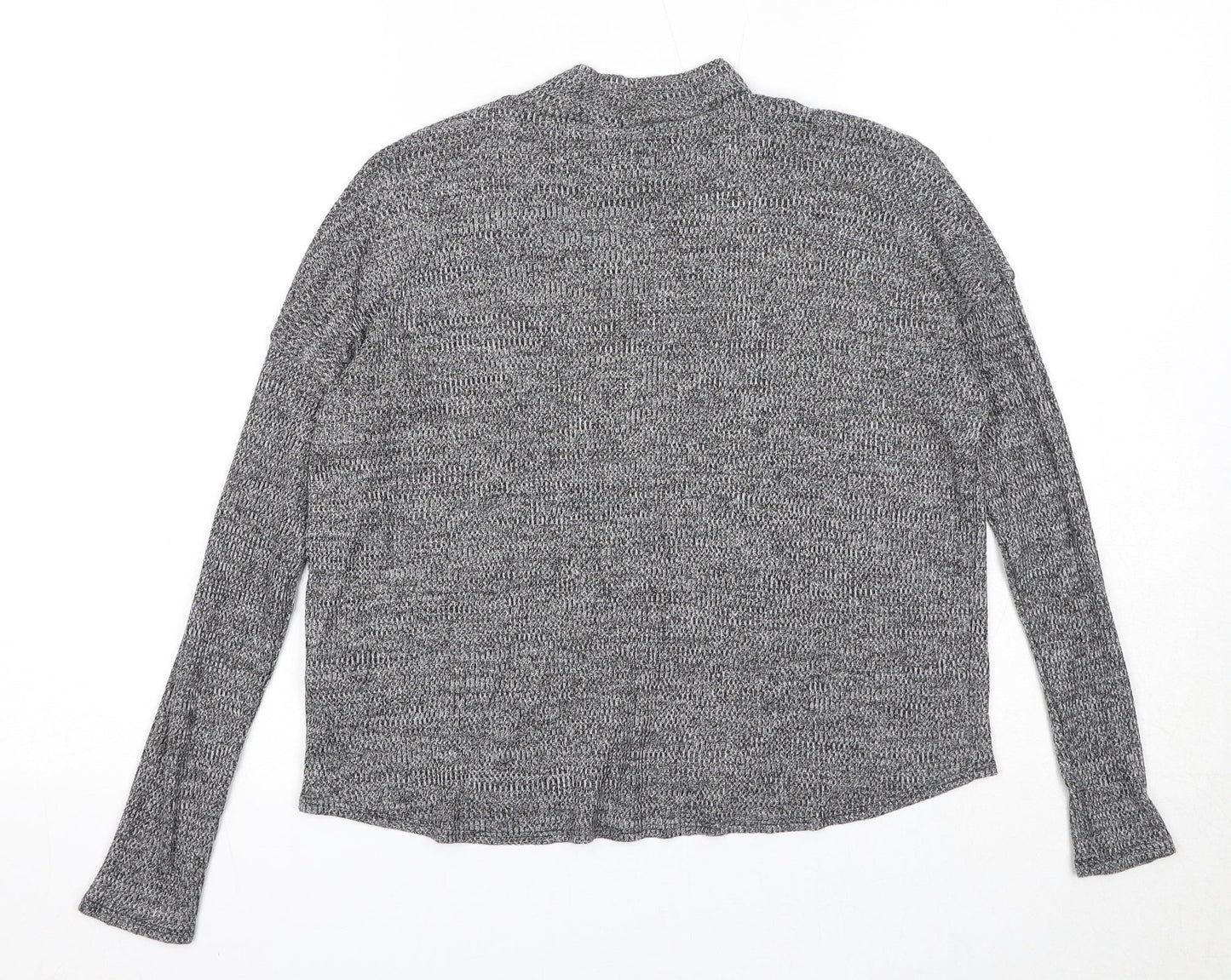 Divided Womens Black Round Neck Polyester Pullover Jumper Size S