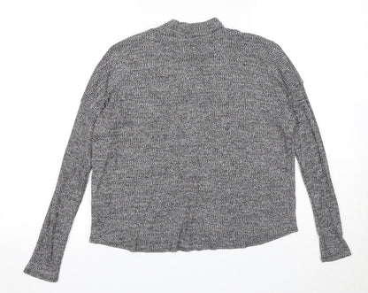 Divided Womens Black Round Neck Polyester Pullover Jumper Size S